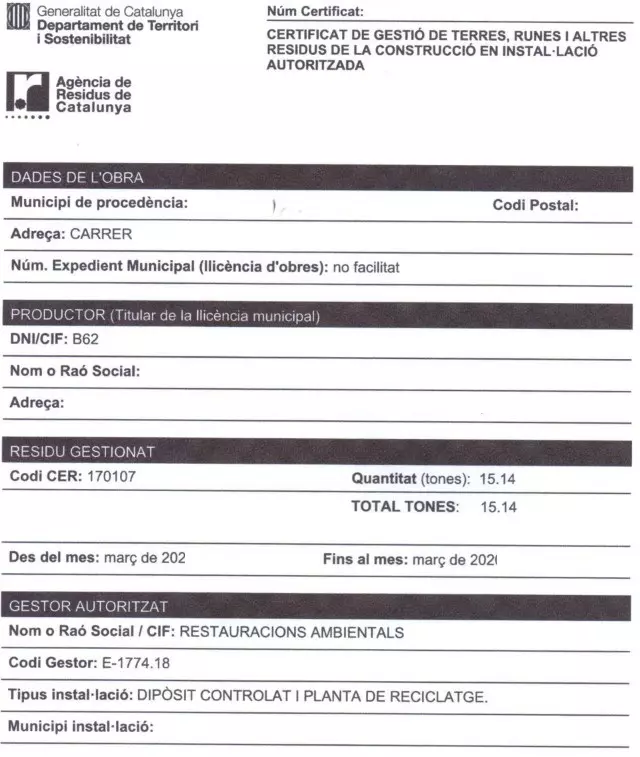 ejemplo certificado gestion de residuos Ejemplo certificado gestion de residuos